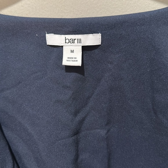 Bar III Pink and Blue Ruffled Wrap Blouse Sz Med new - Picture 4 of 11